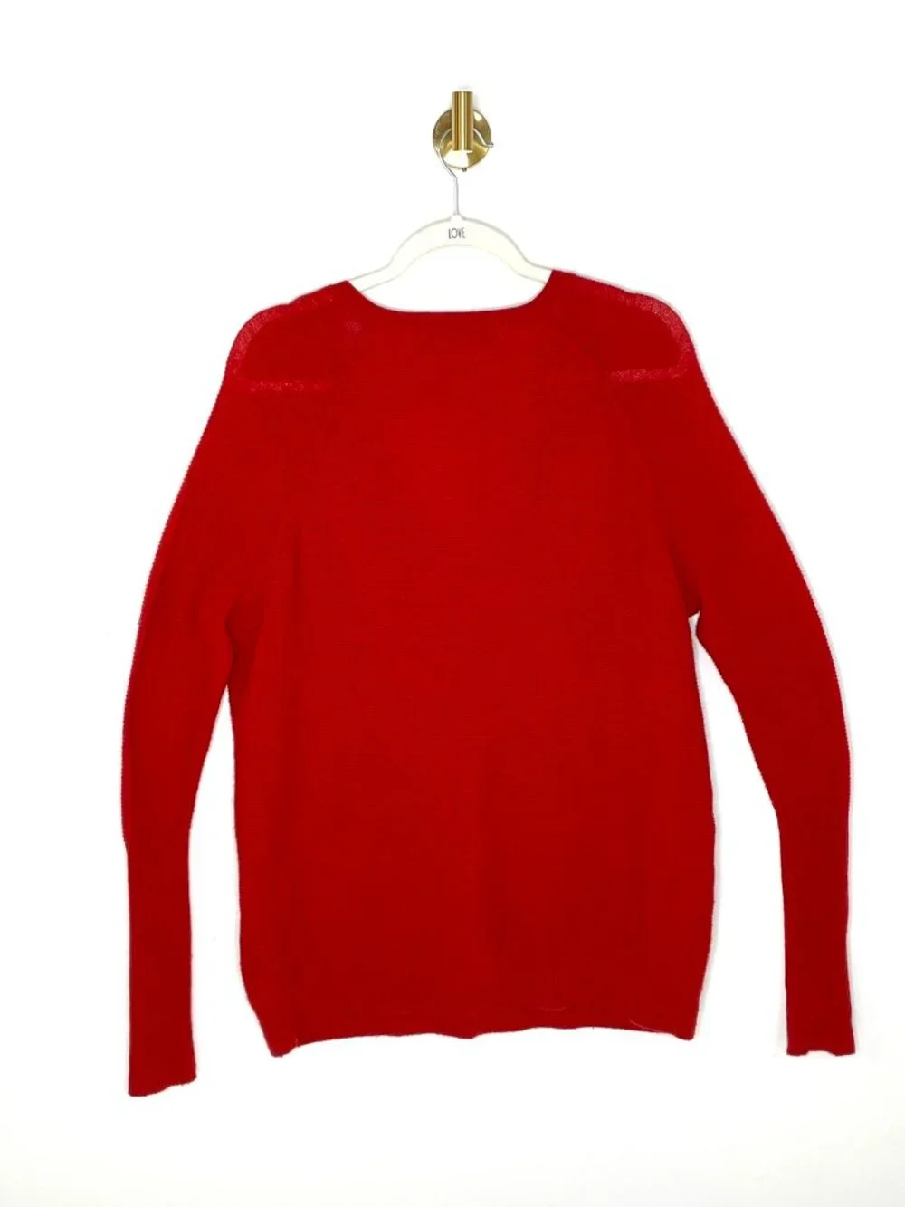 Sweater | Cashmere Blend V Neck Pullover Blood Orange Red M | J Brand Luxe Light - Picture 10 of 14